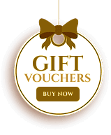 Elegant gift voucher ad with a golden bow.